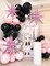 8 Pcs Pink Foil Balloons One-Piece 14-pointed Spiky Starburst Balloon(pink)